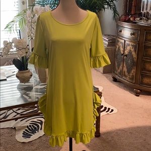 Lime Green ruffle top/dress #177